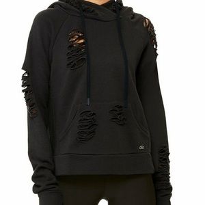 ALO DISCONTINUED RIPPED HOODIE